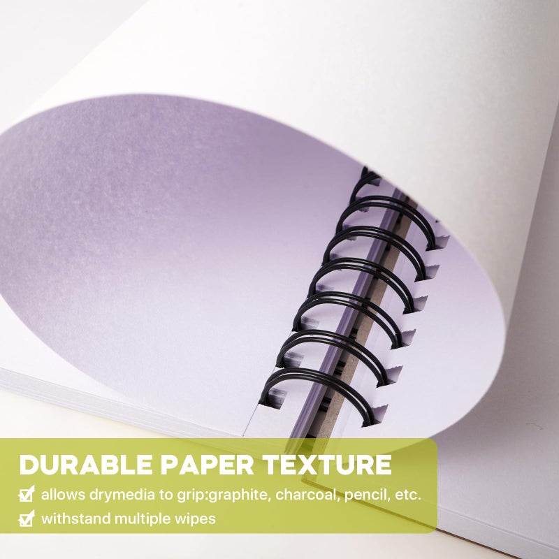CONDA 9"x12" Double-Sided Hardbound Sketchbook, 60 Sheets, Heavyweight Hardcover Sketchbook, Spiral Sketch Pad, Durable Acid Free Drawing Paper for Drawing Painting - Image 4